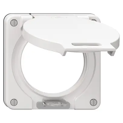 Coperchio con coperchio ribaltabile NEVO Ø60mm chiudibile IP21 bi (guarn.ne) 