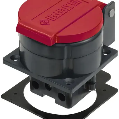 Presa INS Steffen T25 IP55 16A 400V, antracite/coperchio rosso 