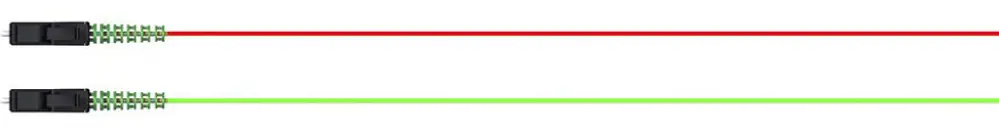 Set di pigtail Huber+Suhner, LC/APC, 900µm G.657.A2, 2 pezzi, 2m, rosso/verde 