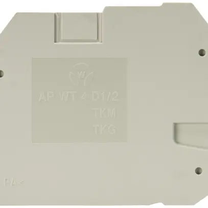 Paroi de fermeture Wieland AP, pour bornes de jonction WT 4…,55.2mm, gris 