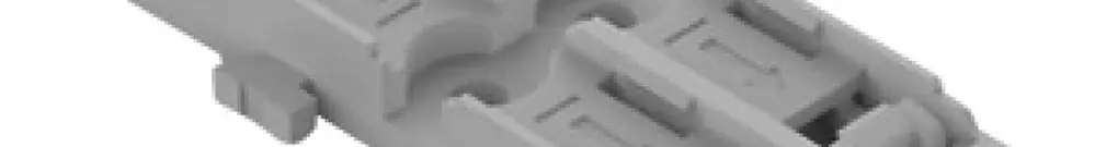 Befestigungsadapter WAGO ohne Zugentlastung 4×4mm² Schraubbefestigung grau 