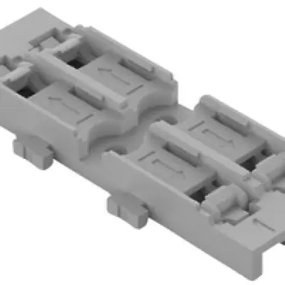 Befestigungsadapter WAGO ohne Zugentlastung 4×4mm² Schraubbefestigung grau 
