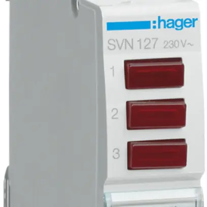 Lampada di segnalazione INS Hager 3×LED rosso 1UM 230VAC 