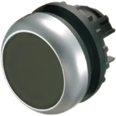Pulsante ETN RMQ piatta nero, ad impulso, anello cromato 