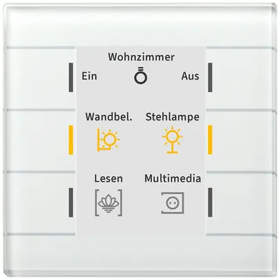 Appareil de contrôle KNX ENC MDT BE-GT20W.02 6t/6a écran verre blanc 
