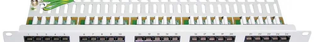 Pannello patch 19" 1UA voice cat3 50×RJ45 4p n.scherm., grigio chiaro 