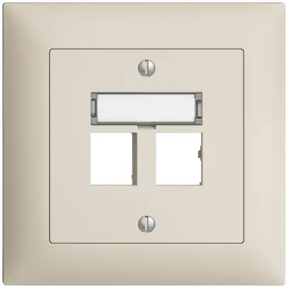 Kit de montage ENC EDIZIOdue sortie droite, pour 2×RJ45 freenet, crema 
