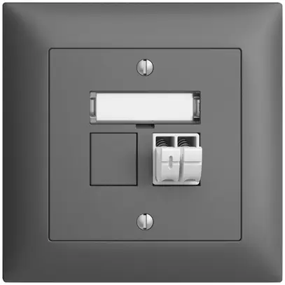 Presa audio INC Push Type EDIZIOdue FMI, 1×, kit di dicitura, grigio scuro 