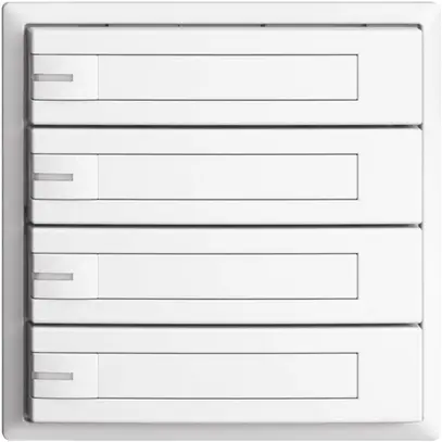KNX-Taster RGB EDUE, 250mW, m.RGB-LED, m.Papiereinlage, 4×Taste, 1×Tastenb., ws 