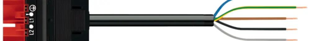 Câble de raccordement WAGO 5×1.5mm² 16A 400V 5m cod.P fiche-libre rouge 
