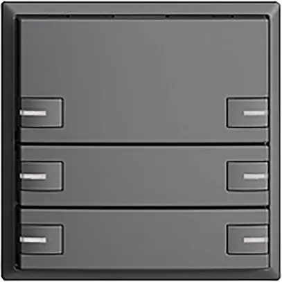 UP-Universaltaster 6×1T Schraubklemme EDIZIOdue dunkelgrau mit LED 