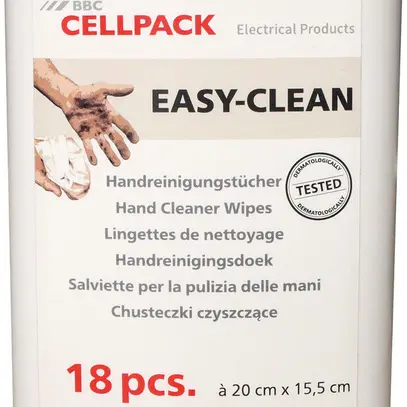 Lingettes pour le nettoyage des mains Cellpack EASY-CLEAN en bidon à 18 pièces 