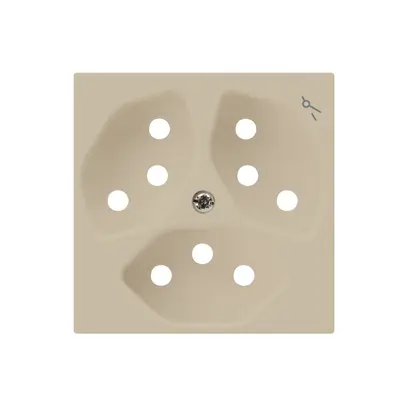 Placca frontale kallysto 3×T13 60×60mm beige con protativo bambini 