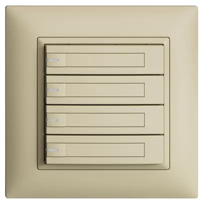 UP-KNX-Taster RGB EDUE FMI, 250mW, m.RGB-LED, m.Papier, 4×Taste, 1×Tastenb., van 