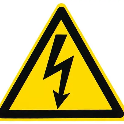 Placca di avviso autoadesiva 65mm simbolo freccia 