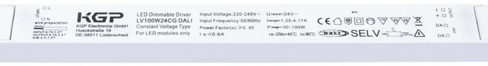 Convertisseur LED DOTLUX CV IP20 30…100W 24V 1250…4170mA DALI 