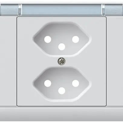 EB-Frontset kallysto, für EB-Steckdose 2×Typ 13, mit Bezeichnungsträger, weiss 