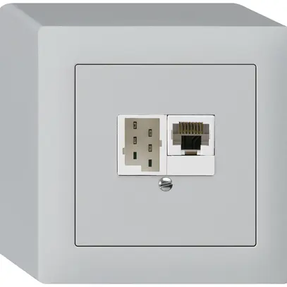 Scatola AP kallysto 1×RJ45u+1×TT83 grigio chiaro 