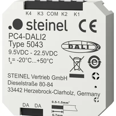 Interface pour poussoir ENC Steinel PC4-DALI2 IP20 matière synthétique blanc 