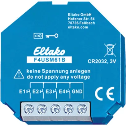 Entrata binaria INS RF Eltako F4USM61B quadrupla a batteria EnOcean 