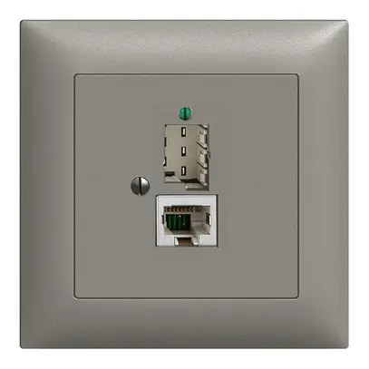 Scatola INC 1×TT,1×RJ45/s 8P EDIZIOdue R&M swissline grigio scuro 