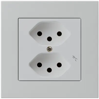 Presa INC kallysto.pro 2×T13/1 grigio chiaro con protezione bambini 