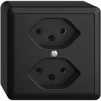 Prise AP EDIZIOdue 2×T13 noir 