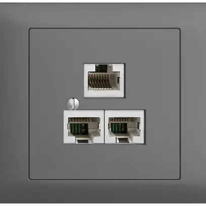 Boîte INC 3×RJ45/s 4P sép.gris foncé EDIZIOdue R&M swissline 