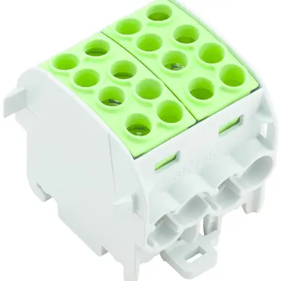Blocco ripartizione WM WPD 202 4×35/4×25 2L connessione a vite TS35 verde 