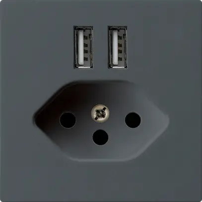 Presa 2×USB & T13 kallysto A 2400mA antracite 