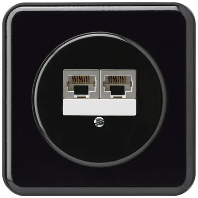 Scatola di raccordo INC basico 2×RJ45s separato nero 