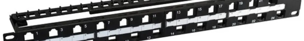 Panneau de distribution 19" INFRALAN 24-Port Keystone vide non blindé 1UH, noir 