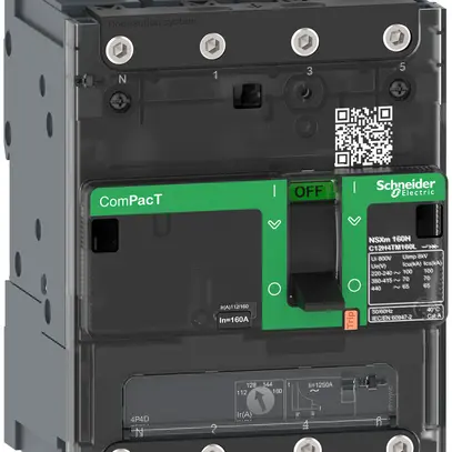Disjoncteur de puissance ComPacT NSXm100N avec TM50D, 4P 50A 50kA, EL 