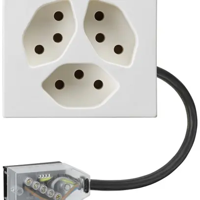 Prise INC FLF 3×type 13 L2 blanc pour câble plat Technofil 