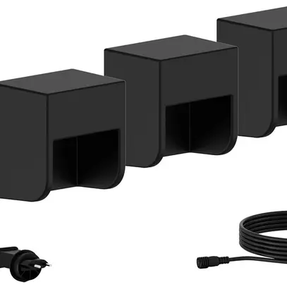 Applique LED Philips Grits 1.5W 180lm 827 IP44 noir 3 pcs 