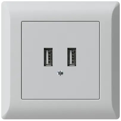 Presa di carica USB INC Hager kallysto.line 240V 2400mA grigio chiaro 