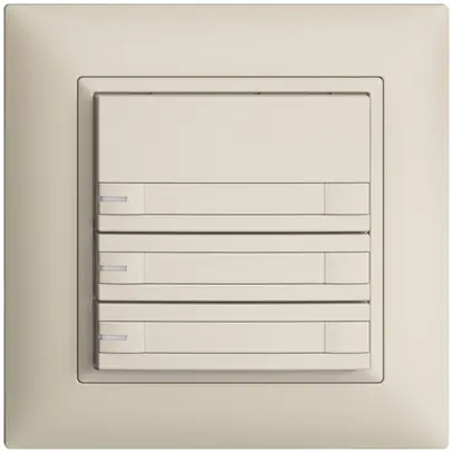 Poussoir ENC KNX 3× EDIZIOdue crema RGB avec LED avec insert papier 