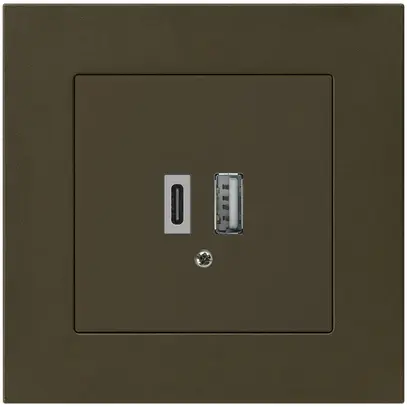 Presa di carica USB INC kallysto.pro 18W PD 1×tipo A 1×tipo C marrone 