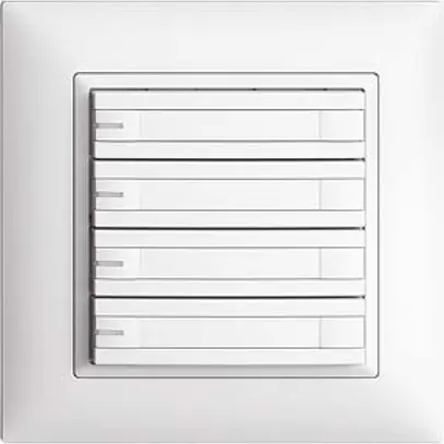 Pulsante KNX RGB EDUE, 250mW, c.LED RGB, carta, 4×pulsante, com.2×tasti, bi 