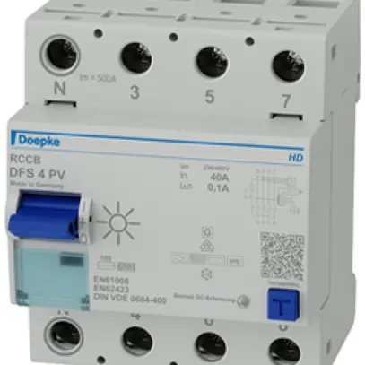 Interrupteur différentiel Doepke DFS4 4P 400V 0.1A B PV 40A 6kA 4UM 