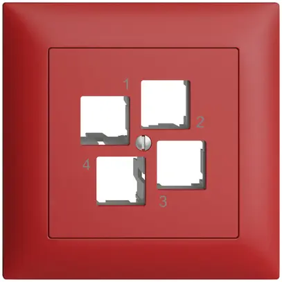 Kit de montage ENC Edue FMI EASYNET S-One, pour 4×RJ45, sortie droite, berry 
