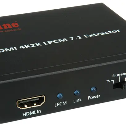Extracteur audio ROLINE, HDMI → HDMI, 4K@30Hz, LPCM 7.1, TOSLINK, 4×3.5mm jack 