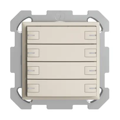 Pulsante KNX RGB INC EDUE, 250mW, c.LED RGB, 8×pulsante, com.1×tasto, crema 
