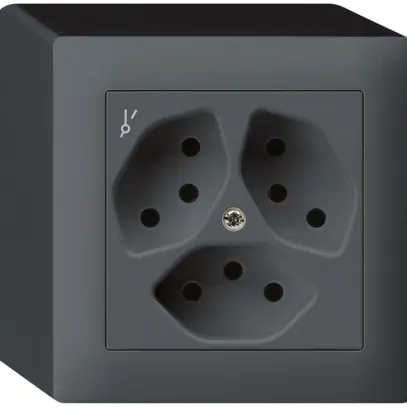 Prise AP kallysto 3×T13/1S anthracite 