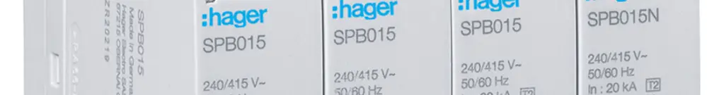 Parasurtension Hager SPD 4P 20kA télécomm. FM TN-S TT Imax 40kA Up 1.5kV 4UM 