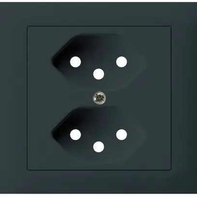 EB-Frontset kallysto f.Einbausteckdose G3 2×T13 Abdeckrahmen schraubbar schwarz 