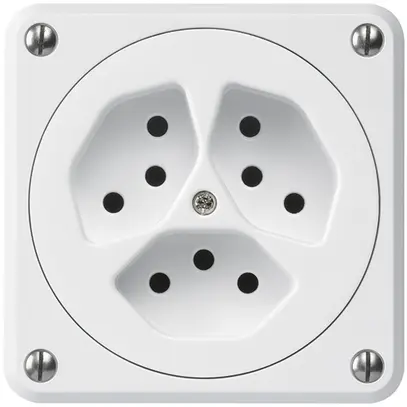 Prise ENC robusto 3×type 13 blanc sans clapet 