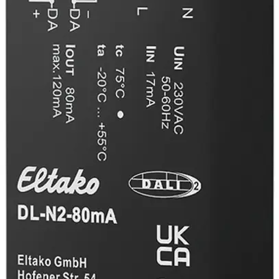 Alimentation INC Eltako DL-N2-80mA pour bus DALI-2 80mA/12…20.5VDC 