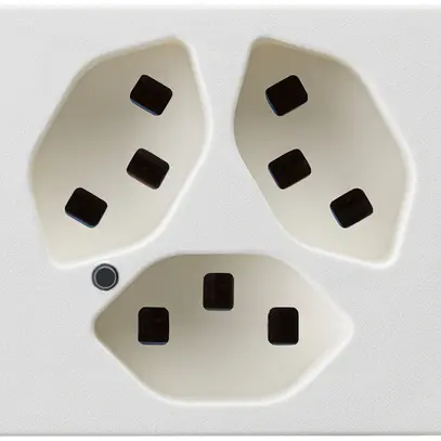 Prise FLF Hager 3×type 23 illuminé D blanc 