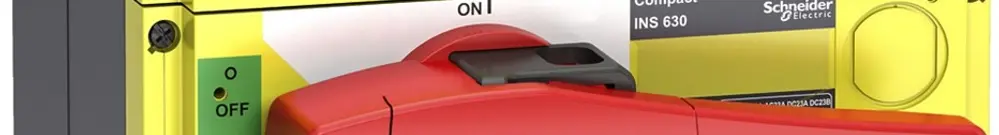 Interuttore di carico Schneider INS 3L 500A con maniglia rotativa rosso/giallo 